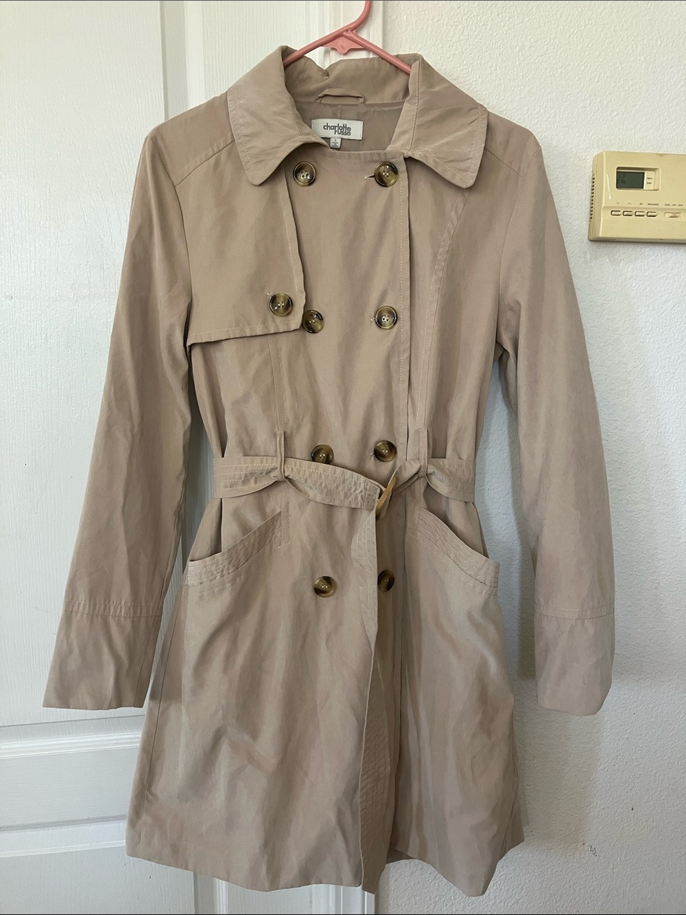Women’s Charlotte Russe Taupe Trench Coat Size L